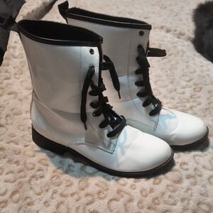 Women's White Combat Boots